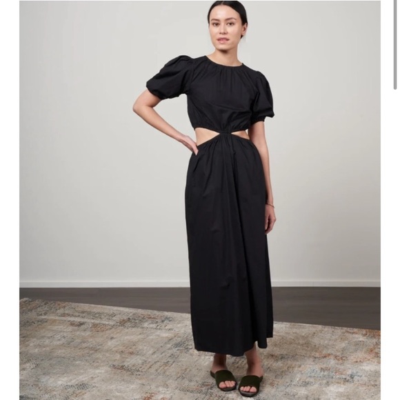 NWT FAITHFULL THE BRAND Alessandria Midi Dress Black S - Picture 3 of 7